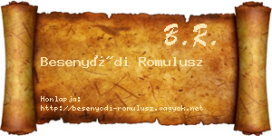Besenyődi Romulusz névjegykártya